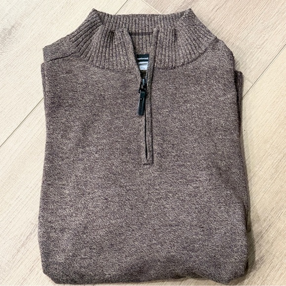 Smartwool Other - Smartwool Sweater Men Large Merino Wool Blend Sparwood Brown 1/4 Zip SW016427